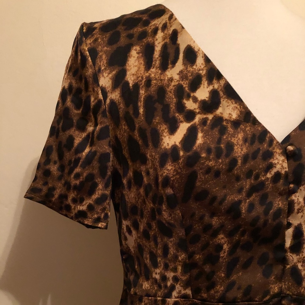 Nwt Nasty Gal Leopard Print Button Front Dress - image 7